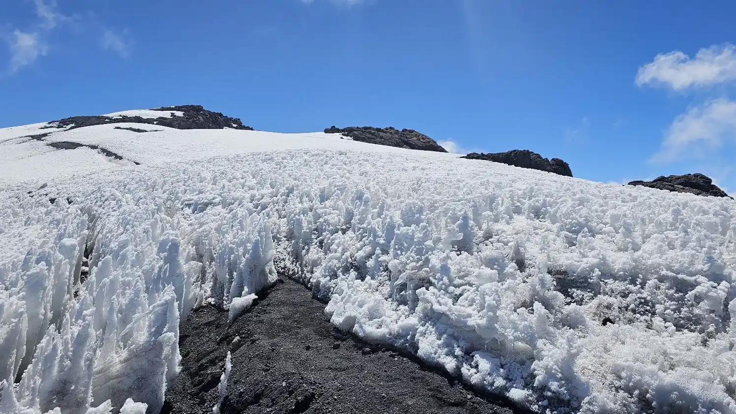 The glacier field near the summit of Mt Kilimanjaro